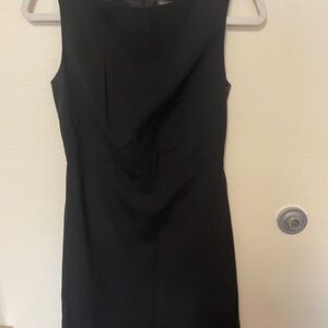 Banana Republic Wool Blend Black Midi Sleeveless Boat Neck Dress